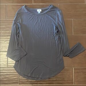 Old Navy Gray Fitted Long Sleeve T-Shirt